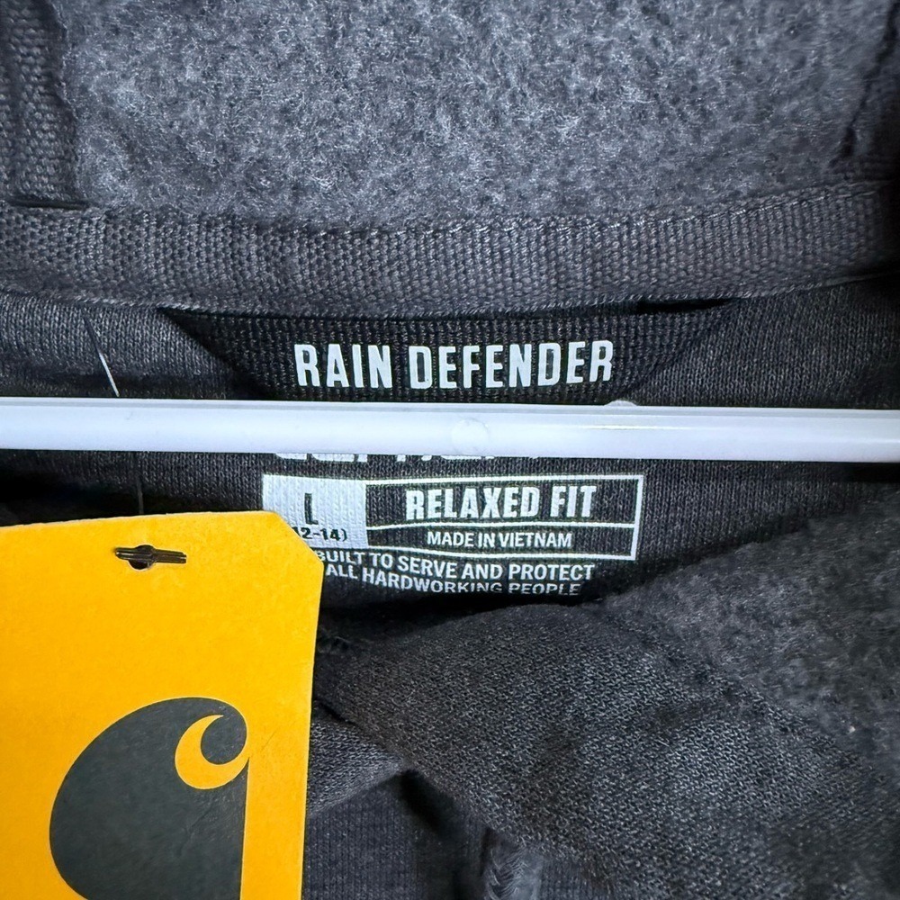 Carhartt Rain‎ Defender Hoodie Men L Gray Relaxed Fit Water Resistant NWT - Picture 4 of 6